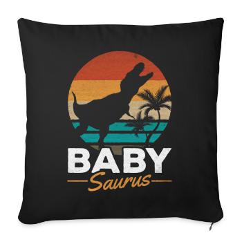 BabySaurus Rex Dinosaure Bébé Dino - Housse de coussin décorative 45 x 45 cm - noir - Devant