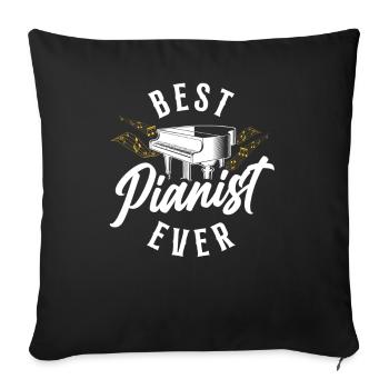 Piano Teacher Pianist Music Notes - Sofa pillowcase 17,3'' x 17,3'' (45 x 45 cm) - black - Front