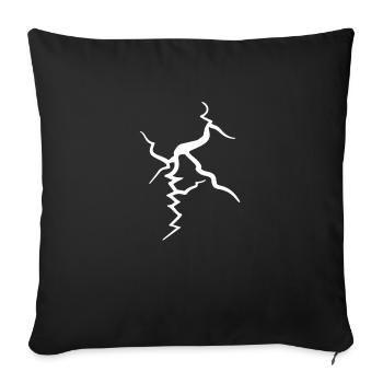 White Crack Split Lightning Decoration - Sofa pillowcase 17,3'' x 17,3'' (45 x 45 cm) - black - Front