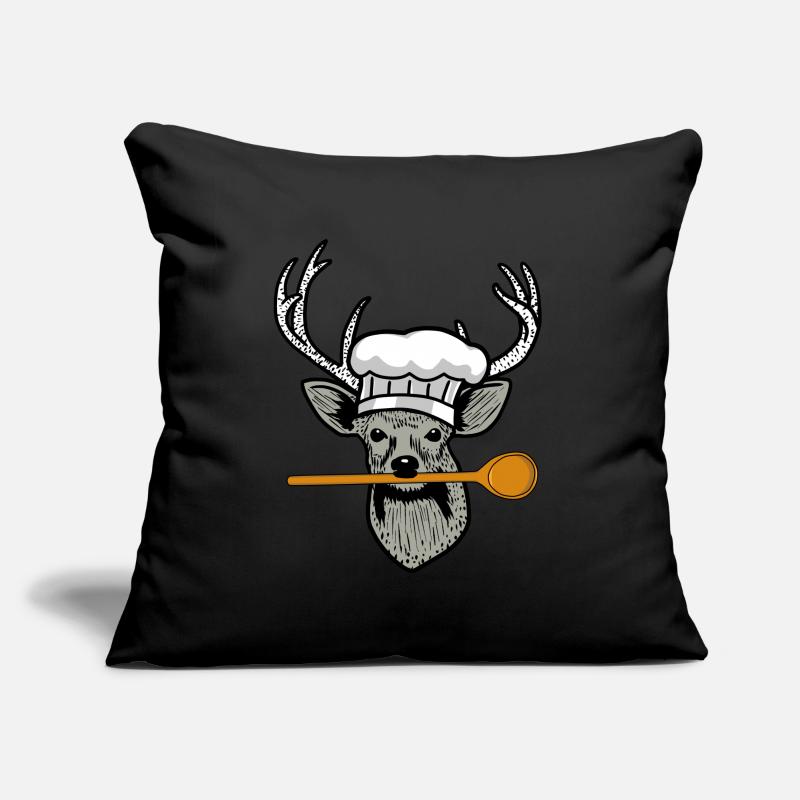Willd Kitchen Chef Cooking Spoon Hirschkopf Restaurant Sofa pillowcase 17,3'' x 17,3'' (45 x 45 cm)