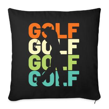 Golf Golfer Retro - Sofakissenbezug 45 x 45 cm - Schwarz - Vorne