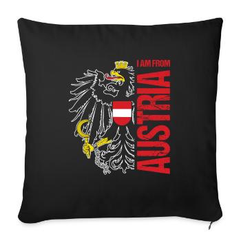 I Am From Austria Österreich - Sofakissenbezug 45 x 45 cm - Schwarz - Vorne
