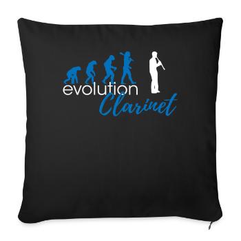 Évolution de la clarinette - Housse de coussin décorative 45 x 45 cm - noir - Devant