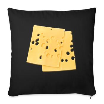 Une tranche de fromage pour le petit-déjeuner grillé - Housse de coussin décorative 45 x 45 cm - noir - Devant