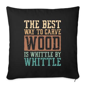 Wood Carving Whittling - Sofa pillowcase 17,3'' x 17,3'' (45 x 45 cm) - black - Front