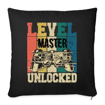 Level Master Unlocked - Sofa pillowcase 17,3'' x 17,3'' (45 x 45 cm) - black - Front