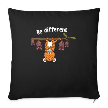 Be Different Sei Anders Gepard mit Fledermäusen - Sofakissenbezug 45 x 45 cm - Schwarz - Vorne