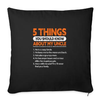 Uncle - Sofa pillowcase 17,3'' x 17,3'' (45 x 45 cm) - black - Front