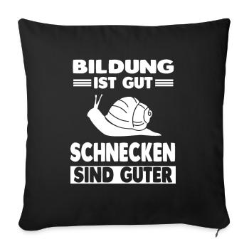 Schnecke Schnecken - Sofakissenbezug 45 x 45 cm - Schwarz - Vorne