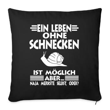 Schnecke Schnecken - Sofakissenbezug 45 x 45 cm - Schwarz - Vorne