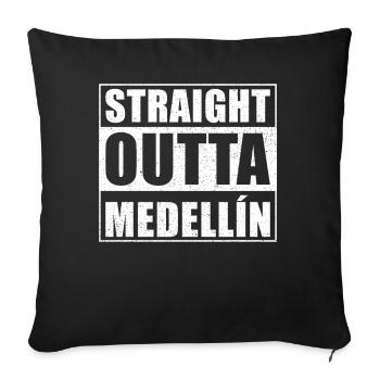 Tout droit sorti medellin - Housse de coussin décorative 45 x 45 cm - noir - Devant