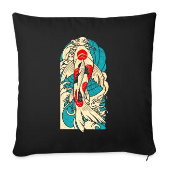 Koi Fish Japan - Sofa pillowcase 17,3'' x 17,3'' (45 x 45 cm) - black - Front