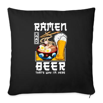 Ramen Noodle Bowl Love Japanese - Sofa pillowcase 17,3'' x 17,3'' (45 x 45 cm) - black - Front