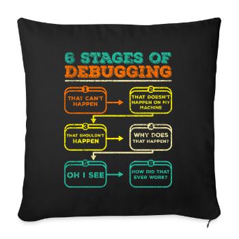 Debugging Programmierer Code Lustig - Sofakissenbezug 45 x 45 cm - Schwarz - Vorne