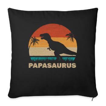 PapaSaurus T-Rex Daddy Dinosaur Matching - Sofa pillowcase 17,3'' x 17,3'' (45 x 45 cm) - black - Front