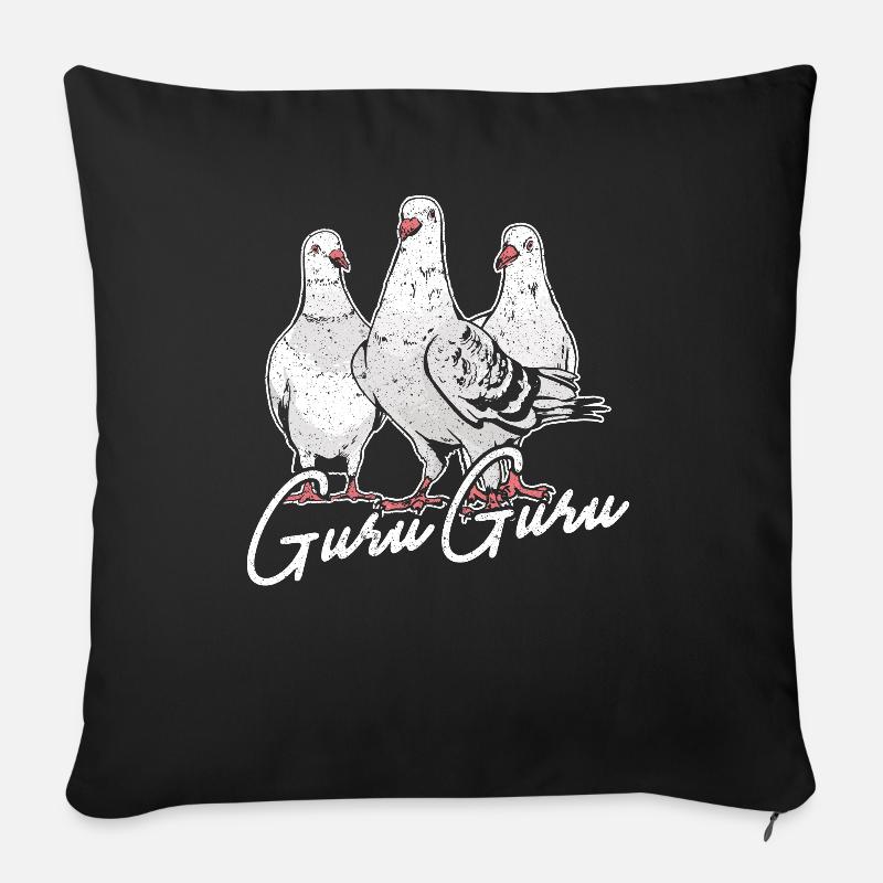Brieftauben Guru Guru Tauben - Sofakissenbezug 45 x 45 cm - Schwarz