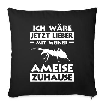 Ameise Ameisen - Sofakissenbezug 45 x 45 cm - Schwarz - Vorne