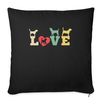 Beagle Beagle Dog Beagle Puppy Beagle Owner - Sofa pillowcase 17,3'' x 17,3'' (45 x 45 cm) - black - Front