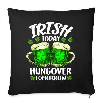 St. Patrick's Day Kleeblatt Irisch Bier Geschenk - Sofakissenbezug 45 x 45 cm - Schwarz - Vorne