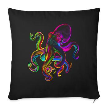 octopus octopuses funny colorfull - Sofa pillowcase 17,3'' x 17,3'' (45 x 45 cm) - black - Front