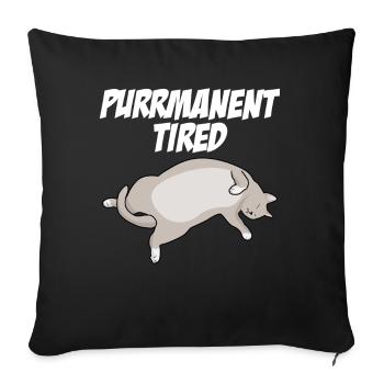 Chat fatigué Chat siamois British Shorthair - Housse de coussin décorative 45 x 45 cm - noir - Devant
