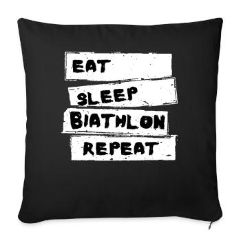 Biathlon - T-shirt de ski - Housse de coussin décorative 45 x 45 cm - noir - Devant