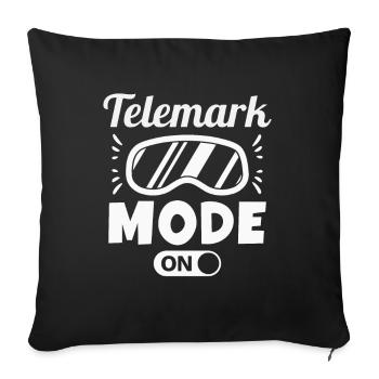 Telemark Ski Touring Ski Heel Frei Freeheeler Mode - Sofa pillowcase 17,3'' x 17,3'' (45 x 45 cm) - black - Front