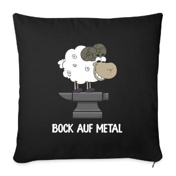 Bock Auf Metal Heavy Metal Amboss - Sofakissenbezug 45 x 45 cm - Schwarz - Vorne