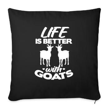Chèvre Farm Farmer Goats Farmer Gift - Housse de coussin décorative 45 x 45 cm - noir - Devant