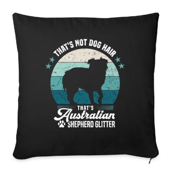 Australian Shepherd Glitter Aussie Dogs - Sofa pillowcase 17,3'' x 17,3'' (45 x 45 cm) - black - Front