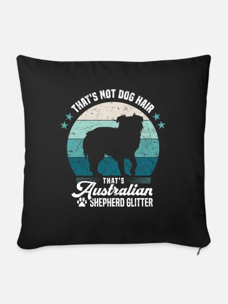 Australian Shepherd Glitzer Aussie Hunde - Sofakissenbezug 45 x 45 cm - Schwarz