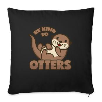 Jeu de mots sur la loutre - Housse de coussin décorative 45 x 45 cm - noir - Devant