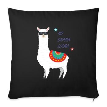 Lama - Housse de coussin décorative 45 x 45 cm - noir - Devant