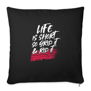 Biker - Sofa pillowcase 17,3'' x 17,3'' (45 x 45 cm) - black - Front