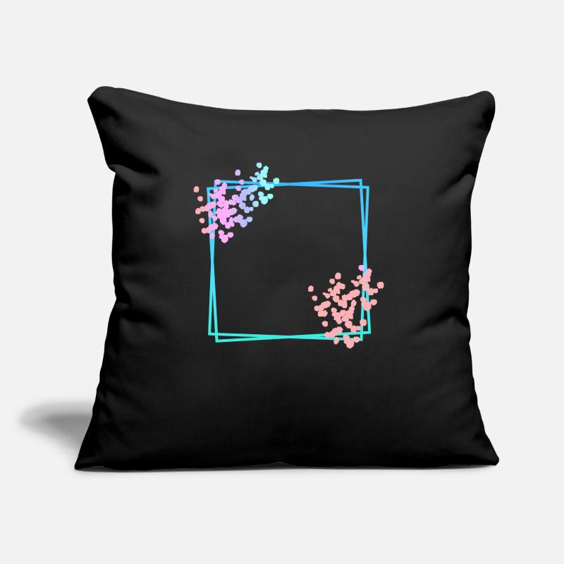 Blue square frame with dots Sofa pillowcase 17,3'' x 17,3'' (45 x 45 cm)