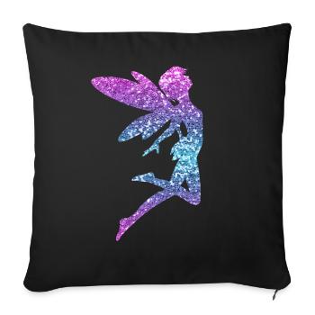 Glitter Fée Elfe Conte de Fées Dames Fille Cadeau - Housse de coussin décorative 45 x 45 cm - noir - Devant