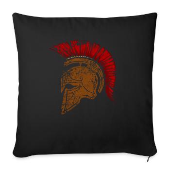 Soldat spartiate Leonidas Corinthian Casque Spartan - Housse de coussin décorative 45 x 45 cm - noir - Devant