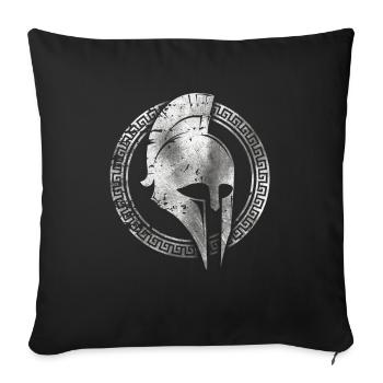 Soldat spartiate Casque corinthien Leonidas Spartan - Housse de coussin décorative 45 x 45 cm - noir - Devant