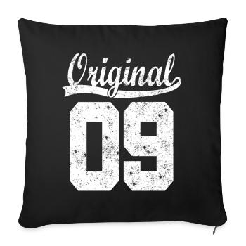 Born 2009 birthday shirt - Sofa pillowcase 17,3'' x 17,3'' (45 x 45 cm) - black - Front