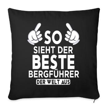 Bergführer Spruch - Sofakissenbezug 45 x 45 cm - Schwarz - Vorne