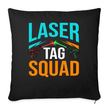 Laser Tag Laser Tag Laser Game Joueur de laser - Housse de coussin décorative 45 x 45 cm - noir - Devant
