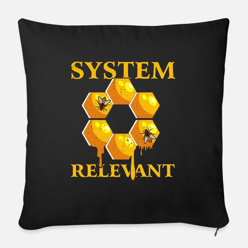 Biene System Relevant - Sofakissenbezug 45 x 45 cm - Schwarz