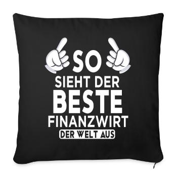 Finanzwirt Spruch - Sofakissenbezug 45 x 45 cm - Schwarz - Vorne