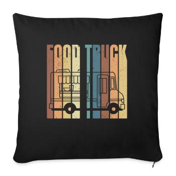 Camion alimentaire vintage - Housse de coussin décorative 45 x 45 cm - noir - Devant