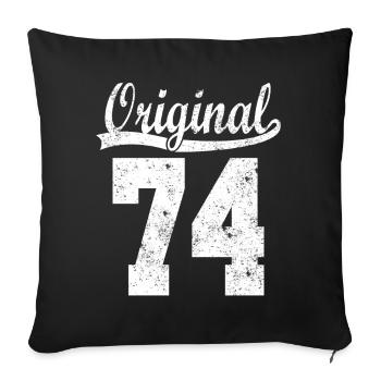 74 born Gift - Sofa pillowcase 17,3'' x 17,3'' (45 x 45 cm) - black - Front