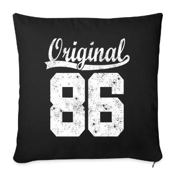 86 born Gift - Sofa pillowcase 17,3'' x 17,3'' (45 x 45 cm) - black - Front