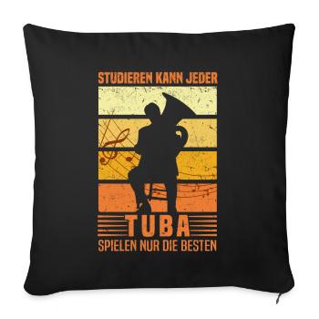 Tuba - Sofakissenbezug 45 x 45 cm - Schwarz - Vorne