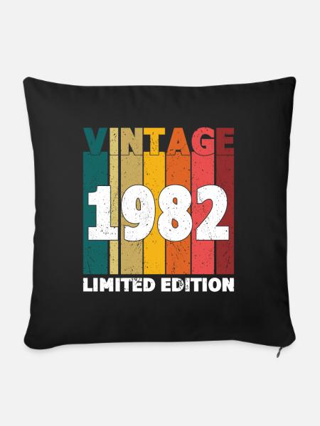 40. Geburtstag Vintage 1982 Limited Edition - Sofakissenbezug 45 x 45 cm - Schwarz