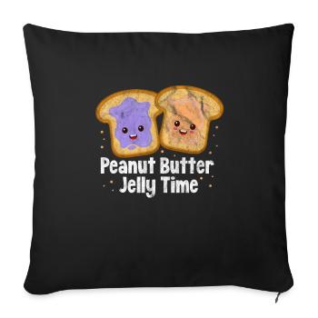 Pâte d’arachide - Housse de coussin décorative 45 x 45 cm - noir - Devant