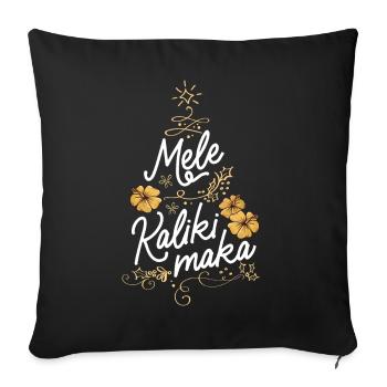 Mele Kalikimaka Noël tropical à Hawaii - Housse de coussin décorative 45 x 45 cm - noir - Devant